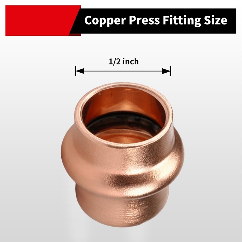 ROGVOC Copper Press Fittings End Cap - Plug, 10-Pcs 1/2