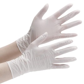 Midori Anzen Verte 723 Nitrile Gloves, Disposable, Gentle on Hands, Powderless, White, SS, 100 Pieces, Ultra Thin