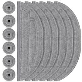 12 Pack Mop Pads Refills for Roborock S8 MaxV Ultra / S8 Max Ultra Robot Vacuum, 6 Pack Mop Cloth with Dual Sonic Vibrations Modules, 6 Pack Edge Mop Pads