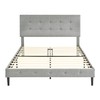 Decoro Cambridge Upholstered Wooden Platform Bed Frame with Headboard, Queen,