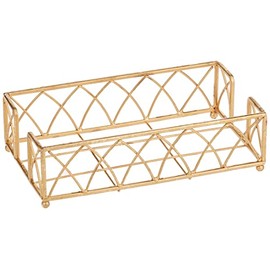 Boston International Arch Design Guest Towel Napkin Holder Caddy, Gold Leaf