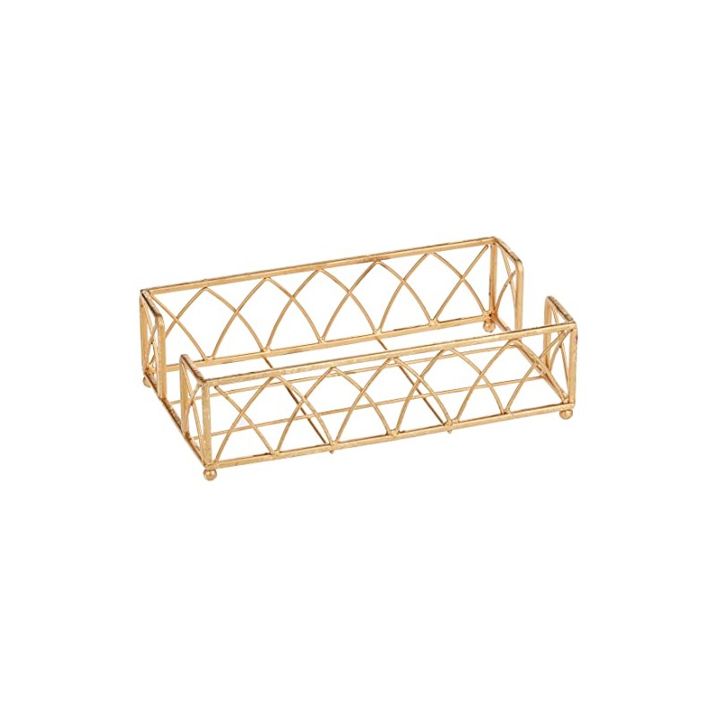 Boston International Arch Design Guest Towel Napkin Holder Caddy, Gold