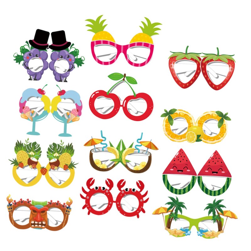 Sosoport 3sets Summer Fruit Glasses for Fun Party Photo Booth