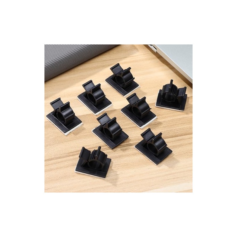 Organizadores de Cables Adhesivos 50 Piezas Clips Multifunción de Plástico