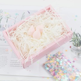 100g Crinkle Cut Paper Shred Filler for Gift Wrapping & Basket Filling, Shredded Paper for Gift Box, Crinkle Paper for Packaging (Milk White)