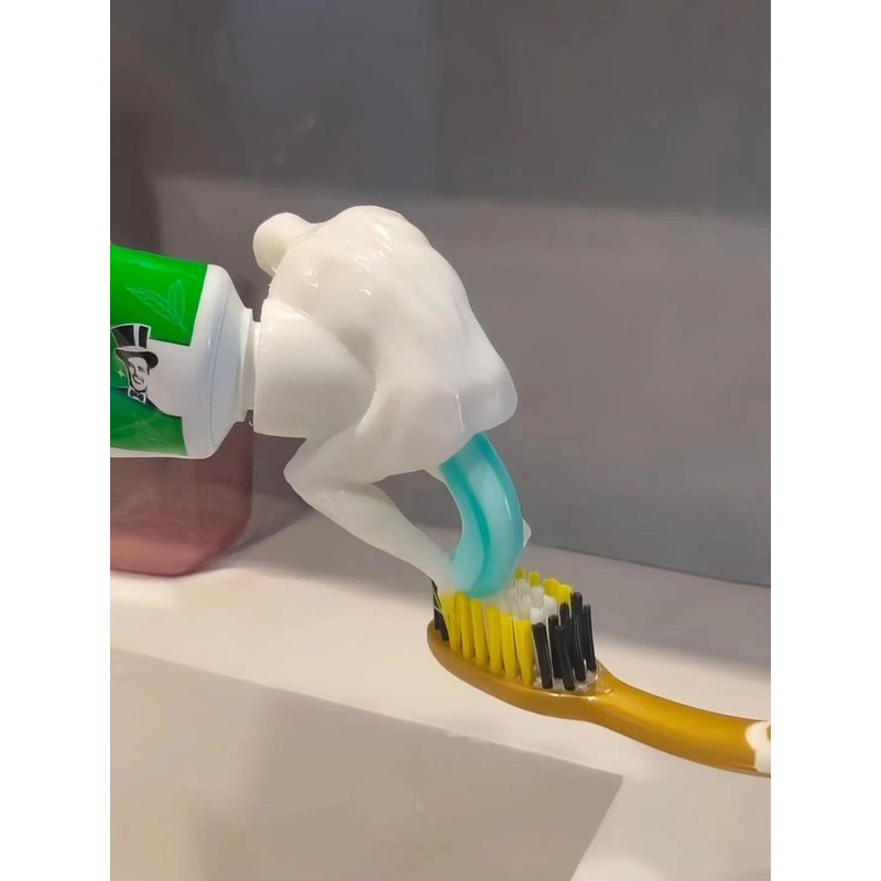 Cooplay Funny 3D Thinker Toothpaste Caps Pooping Toothpaste Cover Dispenser