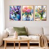 3 Pack Flowers Diamond Painting Kits for Adults, 5D Vase