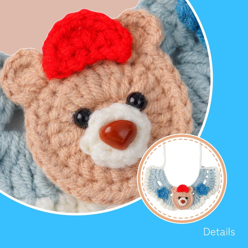 Crochet Collar Set for Eilik - 4 Pieces Unique Collars,