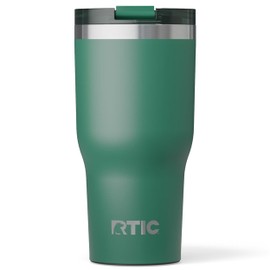 RTIC 30oz Essential Tumbler with Lid, Insulated, Stainless Steel, Metal, Double Wall Vacuum-Insulation, Ceramic Lined, Travel Cup for Iced Coffee, Tea, Hot and Cold Drink, Pine Tree