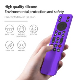 AKSHFETH Silicone Cover Case for TCL QM6K Remote (2025 Model) - Anti-Slip Protective Skin, Shockproof Design TV Remote Control Accessories (Compatible with QM6K Series) (Purple)