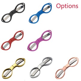 Black Stainless Steel Folding Scissors in Shape One 8, Multifunctional Fishing Scissors in Glasses Shape for Home and Travel