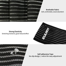 EULANT 2 x Elastic Bandage Compression Wrap 40 cm (15.7 inches), Adjustable Hand Bandage Wrap, Children's Ankle Strap, Wrist Support Bandage