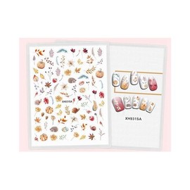 Generic Autumn Leaf Maple Nail Sticker Thanksgiving Pumpkin Harvest Turkey Squirrel Deer Xh931Nail Wraps Stickers Manicure Supplies for Women Nails Full Long Lasting Easy Apply and Remove