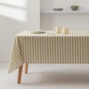 GAMUSI Rectangle Tablecloth Stripe Green Waterproof Fabric 100% Cotton Washable