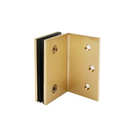 Top Hardware Solid Brass 90 Degree Heavy Duty Shower Door Clamp Similar to Geneva GE90 (Satin Gold Finish), GAS405G