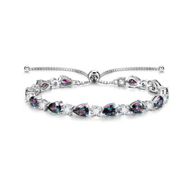 FANCIME Shine of Tears Sterling Silver Created Alexandrite Tennis Bracelet June Birthstone Bolo Tennis Bracelets for Women Fine Jewelry Birthday Gifts for Women Mom