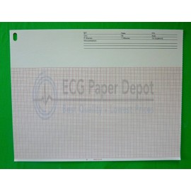 Mortara Compatible 007966 Medical Cardiology Recording Chart Paper, 10 Packs Per Case, Z-Fold, Size 8.5" x 11"., Grid Color Red