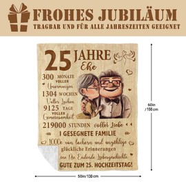 YESTUTI Silver Wedding Gift, 25th Wedding Anniversary Gift for Him and Her, Gifts for Silver Wedding Anniversary 25, Silver Wedding Gift Ideas for Fraiem Couples, Silver Wedding Decoration for 25