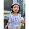 Shalofer Traje de primer cumpleaños para niña con diadema, White,