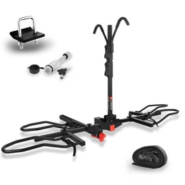 FORWODE Hitch Mount Bike Rack Fits 2 X 80 lbs Bicycle, Platform Bike Rack for Car SUV Truck, Qucik Released, Foldable Wobble Free, Locking Hitch,Fat and Standard, 2 Inch Receiver