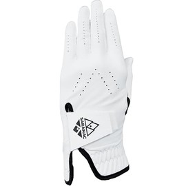 Saranac Premium Cabretta Leather Enhanced Grip Golf Glove, Women's Left Hand, White/Black, Small