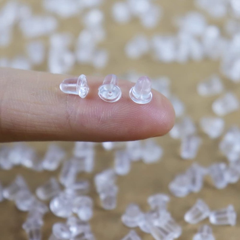 200pcs Earring Backs for Studs Earring Back Soft Clear Ear