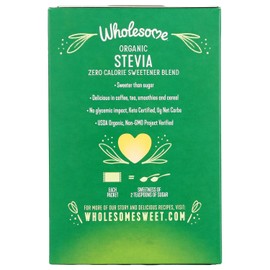 Wholesome Organic Stevia, Zero Calorie Sweetener Blend, Non GMO & Gluten Free, 1 g (Pack of 75) (Two Pack)