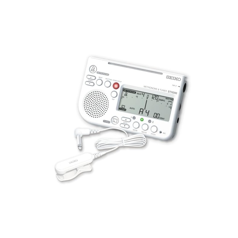 Seiko STH200WHSP Metronome & Tuner White Pickup Microphone Set of