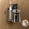 Wall-Mounted Toothbrush Holder with Mouthwash Cup - Transparent 2-Piece Bathroom