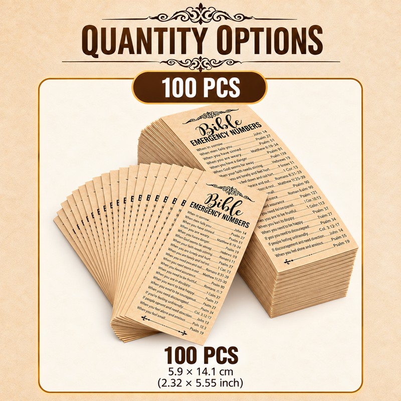 Bible Verse Bookmarks for Reading & Gifts – 50-Piece Emergency