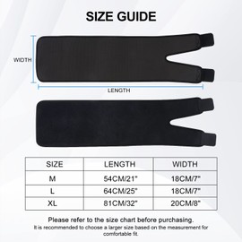 supregear Thigh Wraps Support, 2-Pack Non-Slip Compression Thigh Sleeve Hamstring Quad Wrap Adjustable Neoprene Upper Leg Brace Leg Slimmer for Women Men Pulled Groin Muscle, Quadriceps, Black, L
