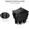 DIYhz 3-Speed AC16A/125V 16A/250V 6Pins 2 Position On/Off Black Rocker