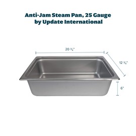 Update International 6" Deep Full Size Stainless Steel Anti-Jam Steam Pan (NJP-1006)