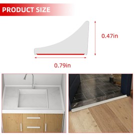 Shower Threshold Water Dam, Silicone Barrier Shower Door Bottom Seal Strip, Shower Splash Guard, for Sink Tops, Frameless Shower Door Seal