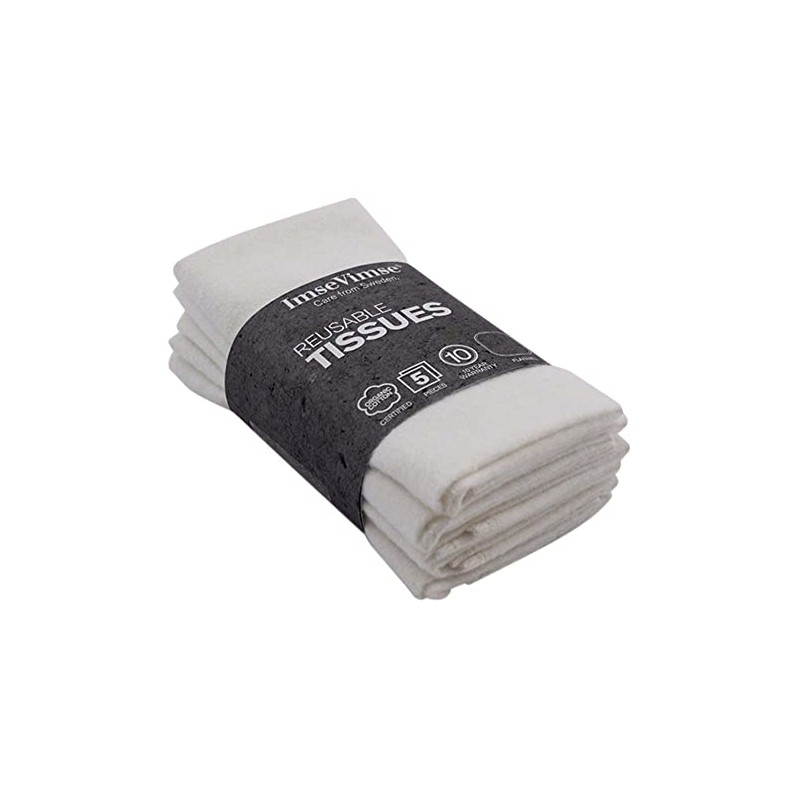 IMSEVIMSE Washable Handkerchiefs, Organic Cotton, Natural, Pack of 5 (Pack