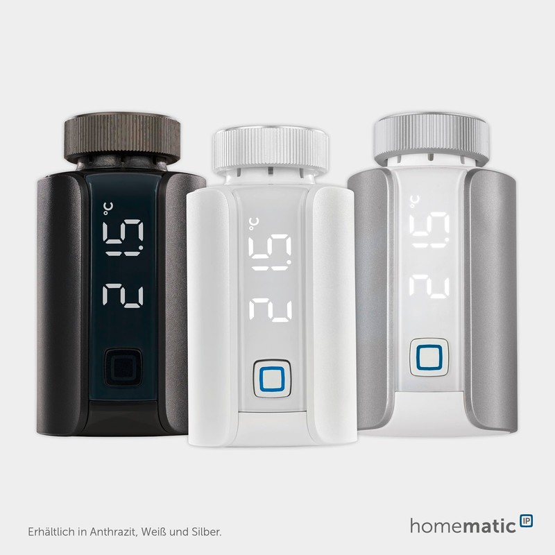 Homematic IP Smart Home Radiator Thermostat – Evo, Silver, Digital,