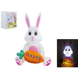 Light-Up Inflatable Easter Bunny - 150cm Tall, 1 Piece - Premium Indoor/Outdoor Decoration for Festive Celebration