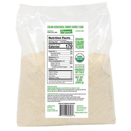 L'Oro Del Sud, Organic Emmer (Farro), 4.4 lb (2 kg), All Porpose, Farina di Farro, rich in fiber, 7g protein, and essential minerals, Ancient Grains, Product of Italy