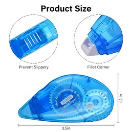 JOJHDR Double Sided Tape Glue Runner, Adhesive Roller Scrapbook Runner Tape for Crafts, Cards and Scrapbooking, 0.3 inch by 360 Inch 6 Pack (Multicolor4 6P)