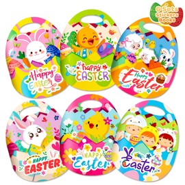 6 Pack Puffy Sticker Books for Kids 2-4, 3D Reusable Stickers Activity Books for Toddlers, Easter Crafts for Kids 3-5, Toy for Toddler 1-3, Travel Toys Holiday Gifts Easter Basket Stuffers