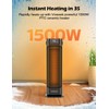 VAGKRI 24” Oscillating Ceramic Tower Space Heater，Fast Ceramic Heater with