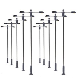 Evemodel LQS11 10pcs Model Railway Train Lamp Post Street Warm White Lights N TT Scale LEDs NEW
