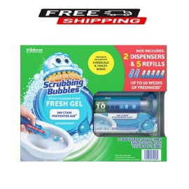 Scrubbing Bubbles Toilet Gel Stamp, Rainshower 2 dispensers + 30 gel stamps