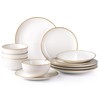 GBHOME Ceramic Dinnerware Sets for 4, 12 Pieces Stoneware Plates