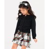 RuffleButts Black Sweater Knit Ruffle Trim Cardigan - 6-12m