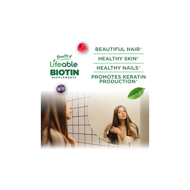 Lifeable Gummies Biotina 10000mcg Para Adolescentes N/a