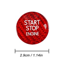 QianBao Compatible with Start Stop Button Cover Carbon Fiber Keyless Car Engine Ignition Switch for Lexus is 200T 250 300 350 RCF RC200T 300 350 NX 200 300 Red