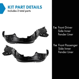 TRQ TRQ Front Inner Fender Liner Set Compatible with 2011-2013 Scion tC SC1248108 SC1249108