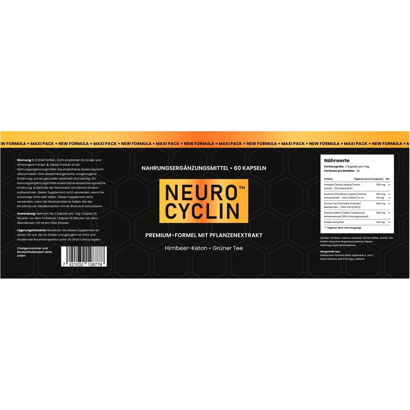 Neurocyclin, Natürlicher-extrakt-Kapseln mit Kräuterzubereitungen, 60 Kapseln