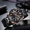 MEGALITH Reloj Hombres Militar Negro: Acero Inoxidable Impermeable Análogo Cuarzo